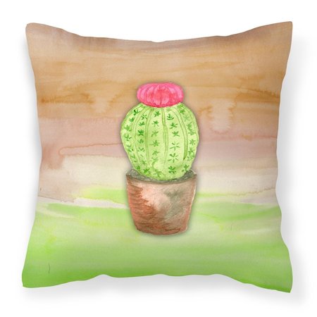 JENSENDISTRIBUTIONSERVICES Cactus Green & Brown Watercolor Fabric Decorative Pillow MI2552714